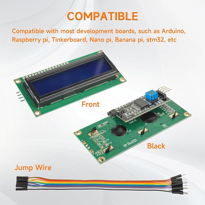 HUAREW 4pcs I2C IIC TWI 1602 Serial LCD Display Module 16x2 Compatible - Image 5
