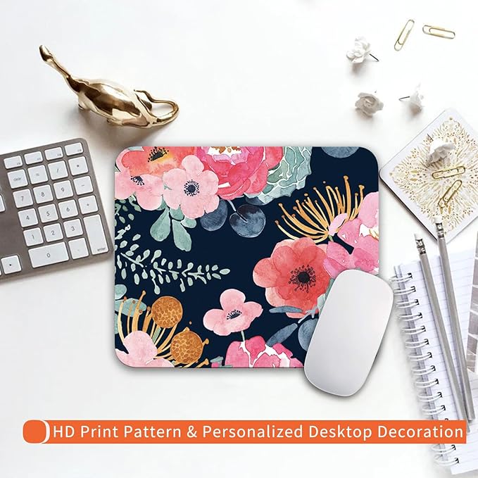 Armanza Square Mouse Pad Pink Flower, Personalized Premium-Textured Custom - Image 6