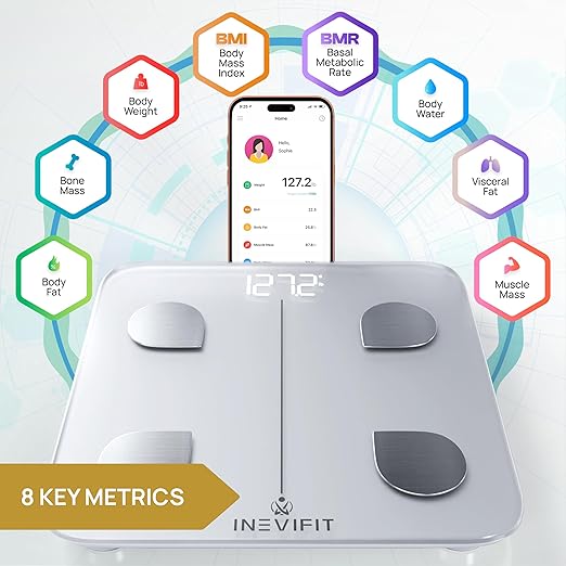 INEVIFIT Smart Body Fat Scale, Highly Accurate Bluetooth Digital Bathroom Body - Image 2