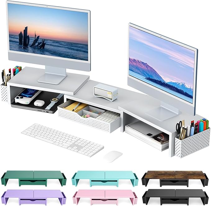 gianotter Dual Monitor Stand Riser, Desk Organizer by gianotter