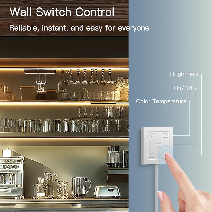 V4light 12'' Aluminum Under Cabinet LED Lights, Plug-in & Wired Touch Dimmer - Image 2