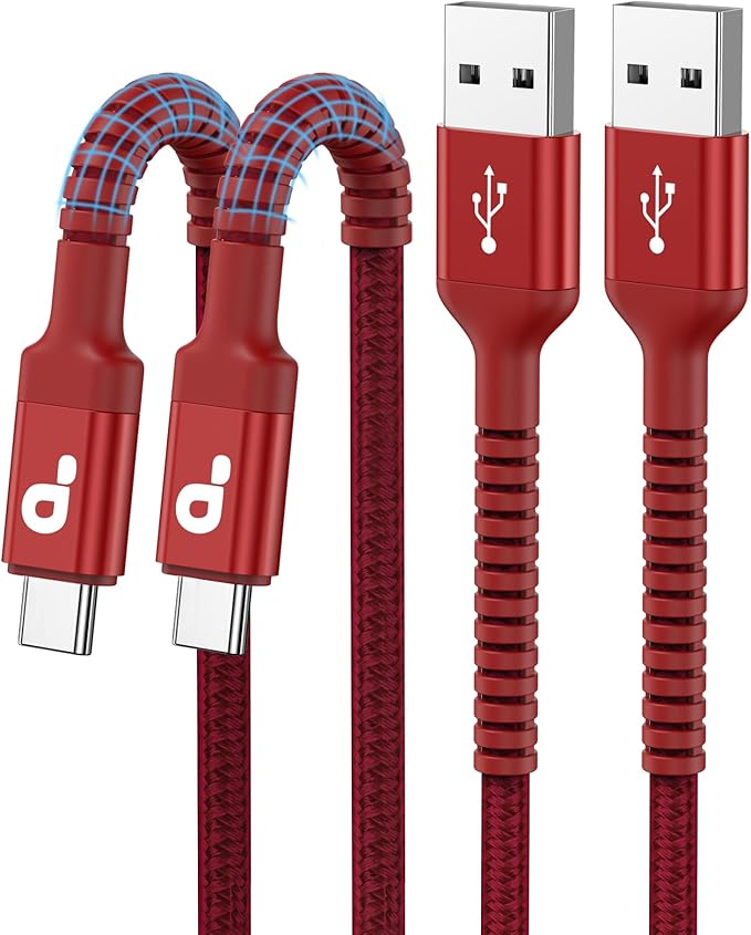 USB C Cable 10FT, Type C Cable 3A Fast Charging Upgraded Extra Durable Braided by PRAKIE