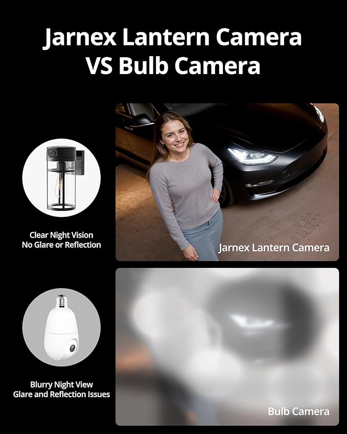 Jarnex Outdoor Porch Light Camera, 2K Wi-Fi Security Cam - Image 3