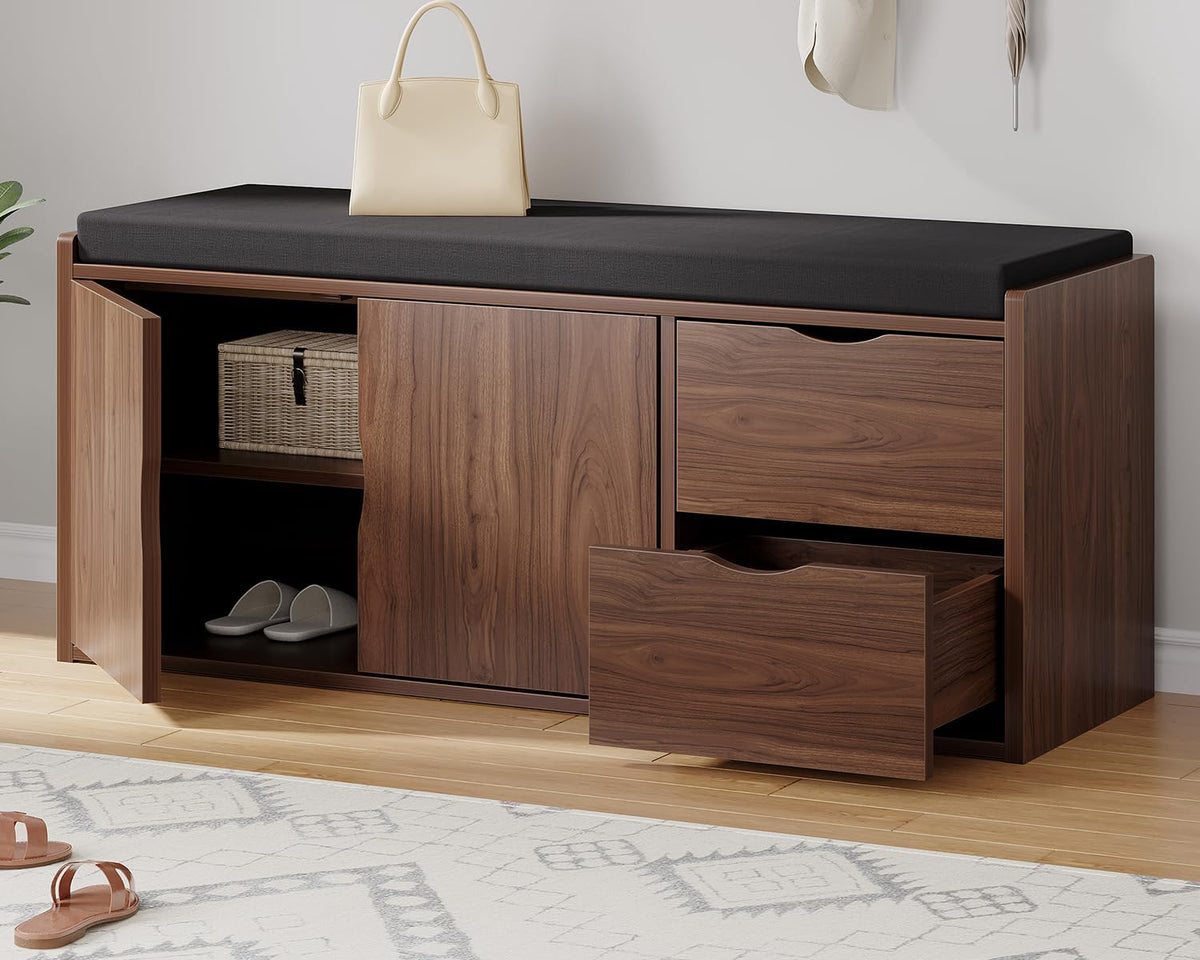 lvb 40” entryway bench with padded seat cushion, main product view