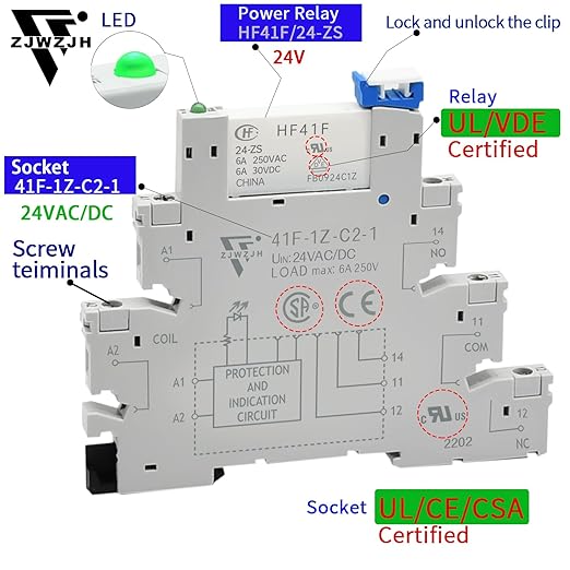 3 Pcs Miniature Power Relay 24V DC/24V AC HF41F/24-ZS 6Amp SPDT - Image 5