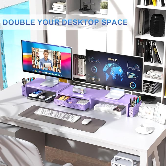 gianotter Dual Monitor Stand Riser, Desk Organizer - Image 4