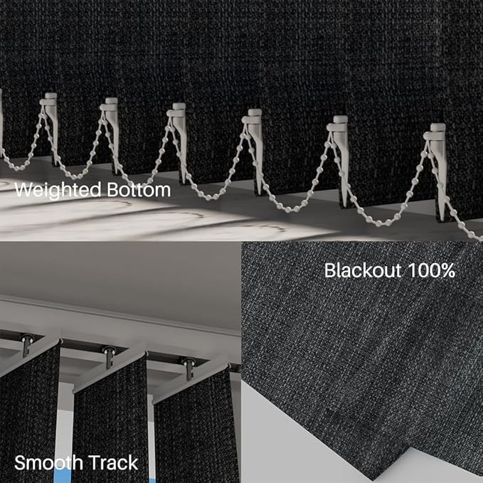 Blindify Motorized Vertical Blinds, 3-Layer Dark Grey - Image 4