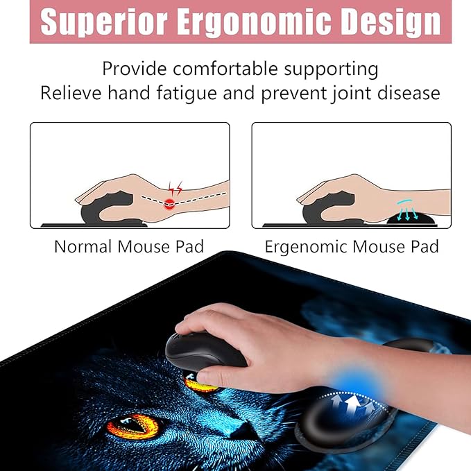 BFUKVOU Large Keyboard Mouse Pad Set, Extended Mouse Pad+Keyboard Wrist Rest - Image 5