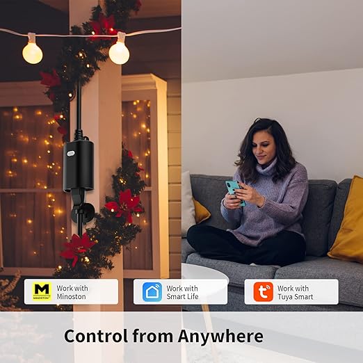 WiFi Dimmer Plug Outdoor Smart Outlet Compatible - Image 3