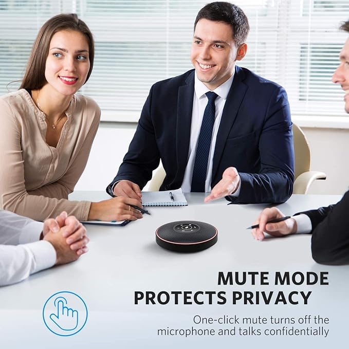 EMEET Bluetooth Speakerphone M2 Black Conference Speaker - Image 8