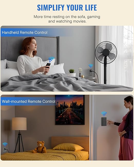 Black Remote Control Outlet Plug, WILAWELS Wireless Light Switch, On Off Remote - Image 2