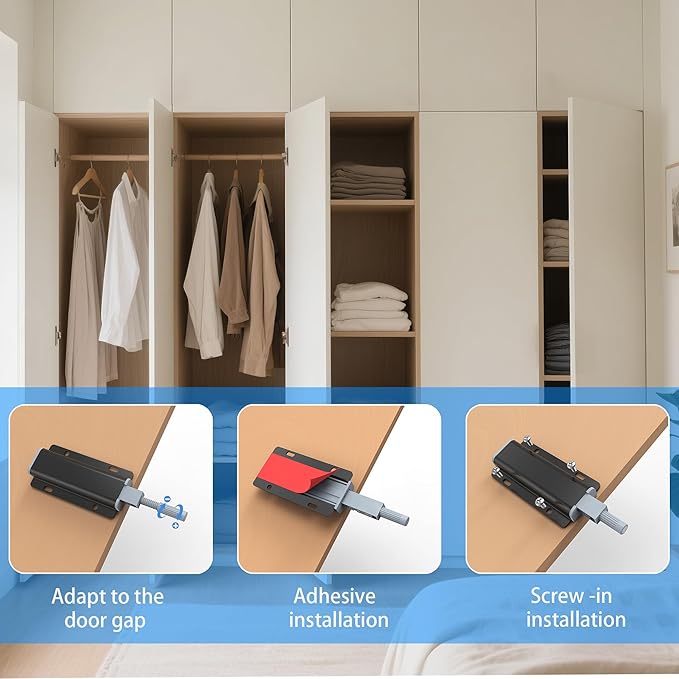 3 Pack Push to Open Cabinet Hardware, Touch Latches - Image 4
