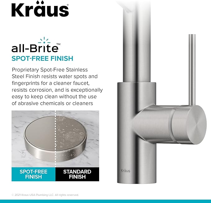 KRAUS Oletto Commercial Style Single Handle Pull Down Kitchen Faucet - Image 5