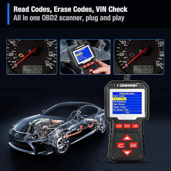 KONNWEI KW320 Car OBD2 Scanner Professional Code Reader Engine Fault Code - Image 5