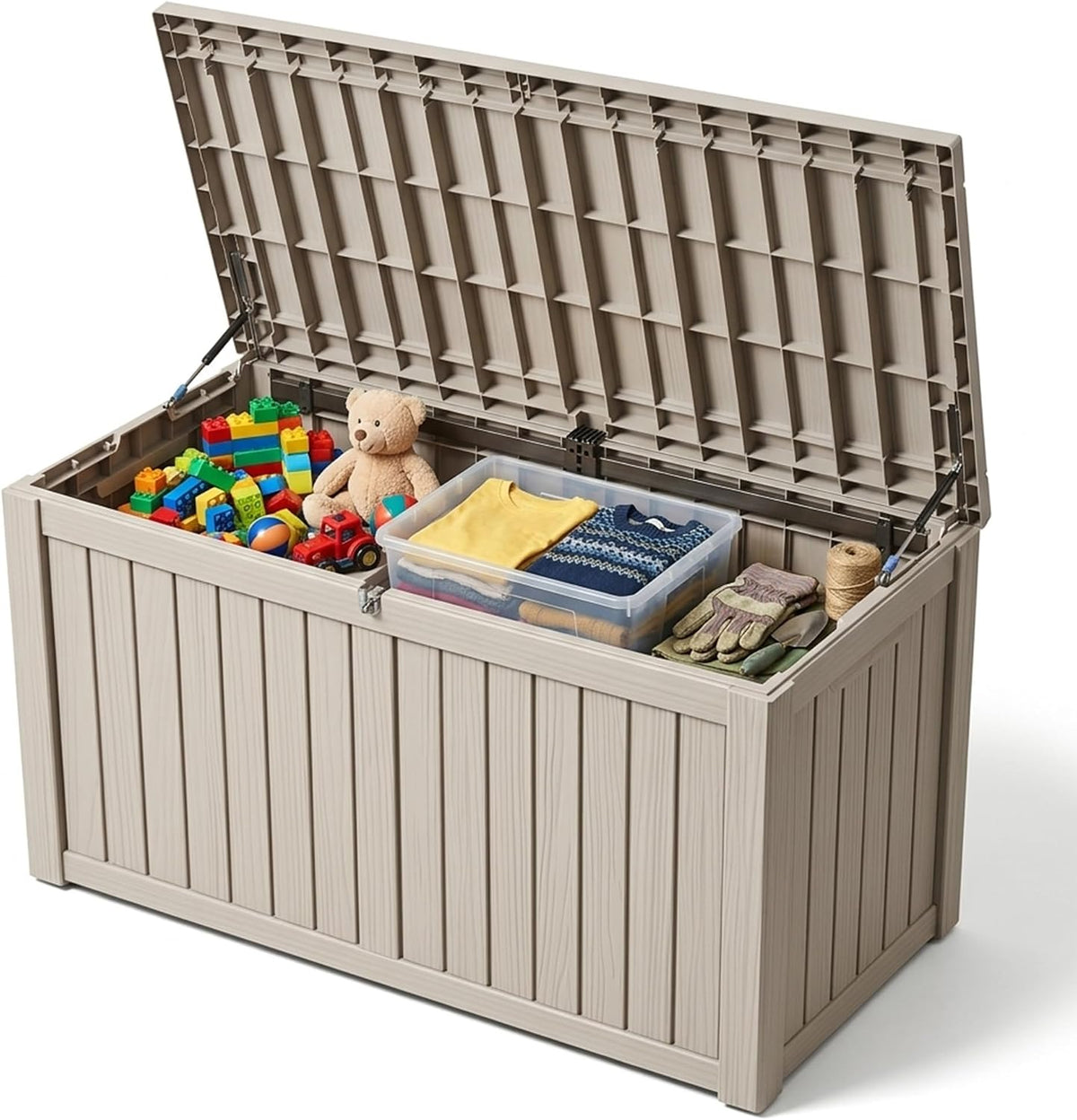 outdoor storage box,180 gallon waterproof deck box [upgraded, main product view