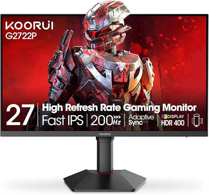 KOORUI 27 Inch 1440p Gaming Monitor 200Hz, Fast IPS Screen, 95% DCI-P3 Color by KOORUI