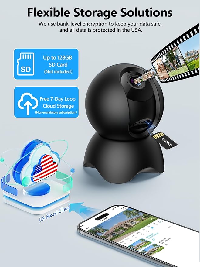 YYSY 2K 2.4GHz & 5GHz Indoor Security Camera, 2 Packs Pet/Dog/Baby Security - Image 8