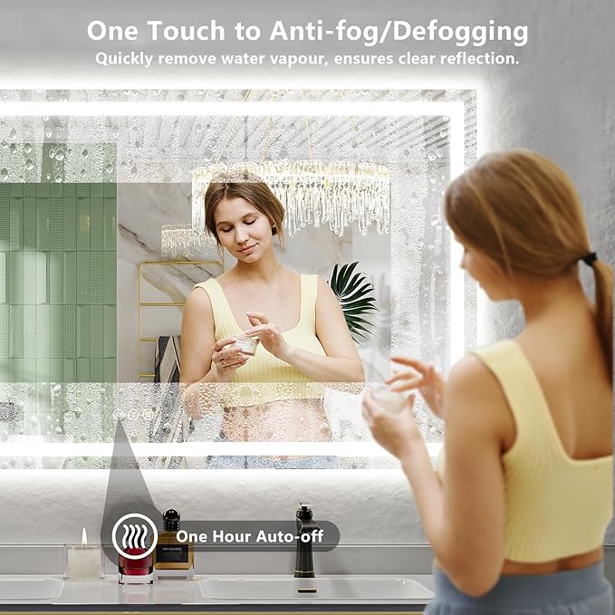 YEELAIT 66x40 Inch LED Bathroom Mirror - Image 5