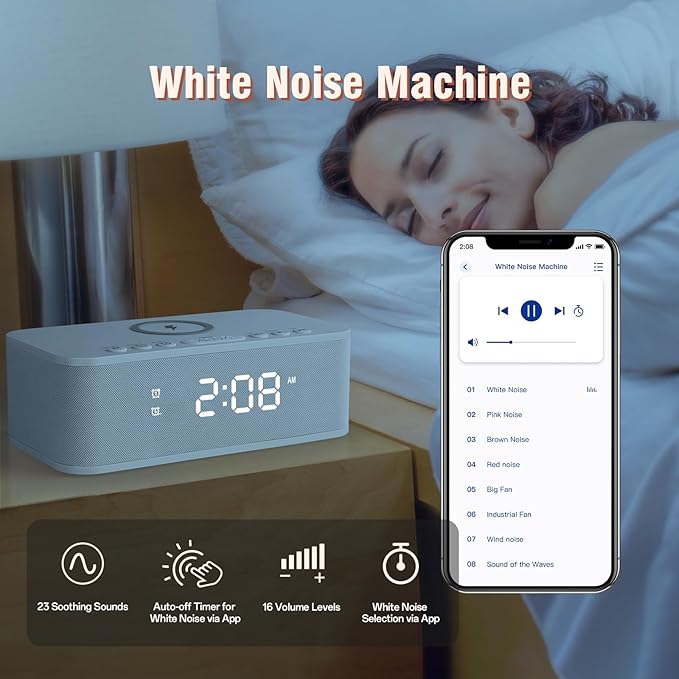Dual Alarm Clock Radio Bedroom, Digital Alarm Clocks Bedrooms Bluetooth - Image 7