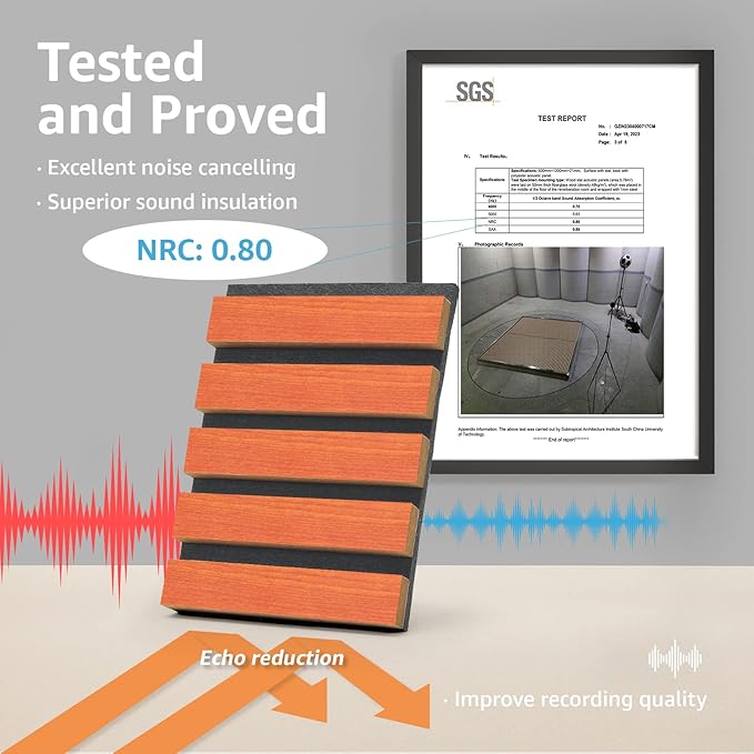 Art3d 4 Pack 47.2 x 23.6in. Wood Slat Acoustic Panels - Image 2
