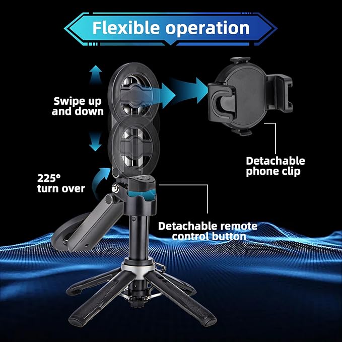 MQOUNY for Magsafe Tripod Stand for iPhone, Portable Pocket Size Selfie Stick - Image 6