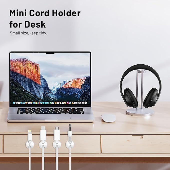 18 Pack Mini Cable Clips, Znben Cord Organizer Holder Adhesive Cord Management - Image 2