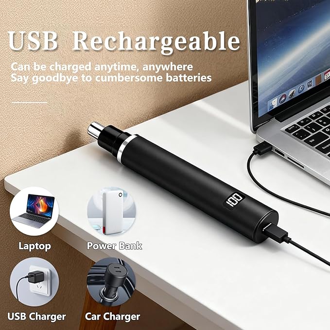 VNTGSHAVER Nose Hair Trimmer, Rechargeable Cordless Painless Ear Eyebrow - Image 2