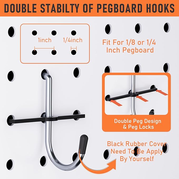 INCLY 280PCS Upgraded Pegboard Accessories Organizer Kit, Peg Board Hooks - Image 5