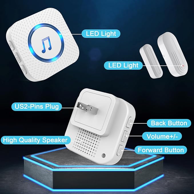 SanJie Door Chime, Door Open Contact Sensor Alarm - Image 8