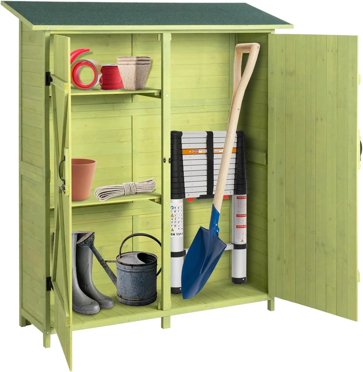 outvita outdoor storage cabinet with waterproof roof, double, main product view