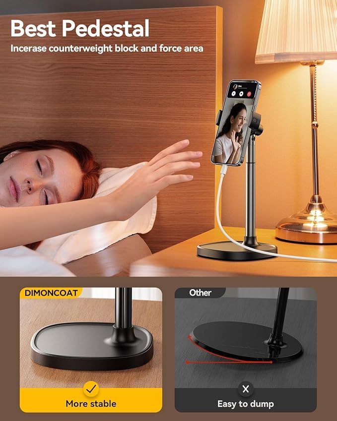 DIMONCOAT Phone Stand for Desk, Angle Height Adjustable Phone Holder for Desk - Image 6