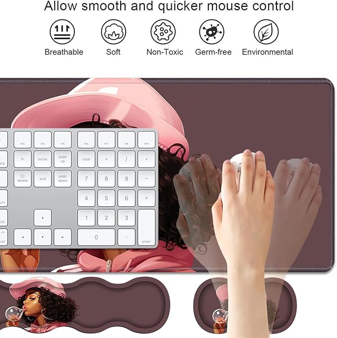 4 in 1 Ergonomic Keyboard Wrist Rest & Mouse Pad Wrist Rest Set, Large XXL - Image 3