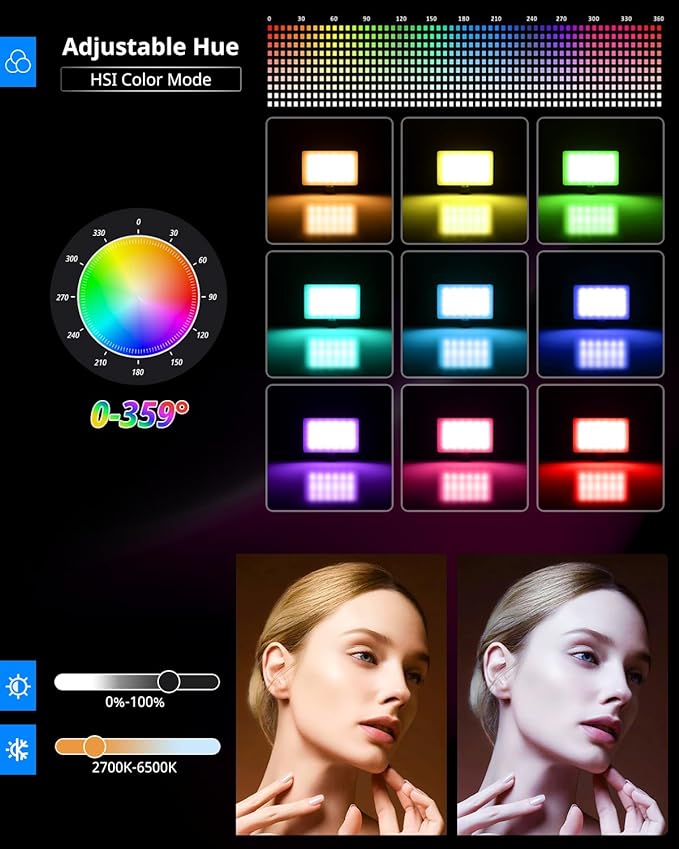 UBeesize 2-Pack RGB Photography Lighting, Studio Lights - Image 2