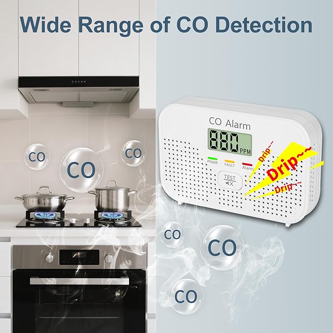 Carbon Monoxide Detector Powered by AA Battery, CO Monitoring Alarm - Image 2