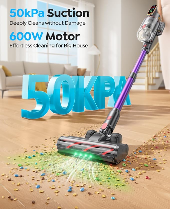 Cordless Vacuum Cleaner 50KPa/600W/65Mins Stick Vacuum Cleaners - Image 2