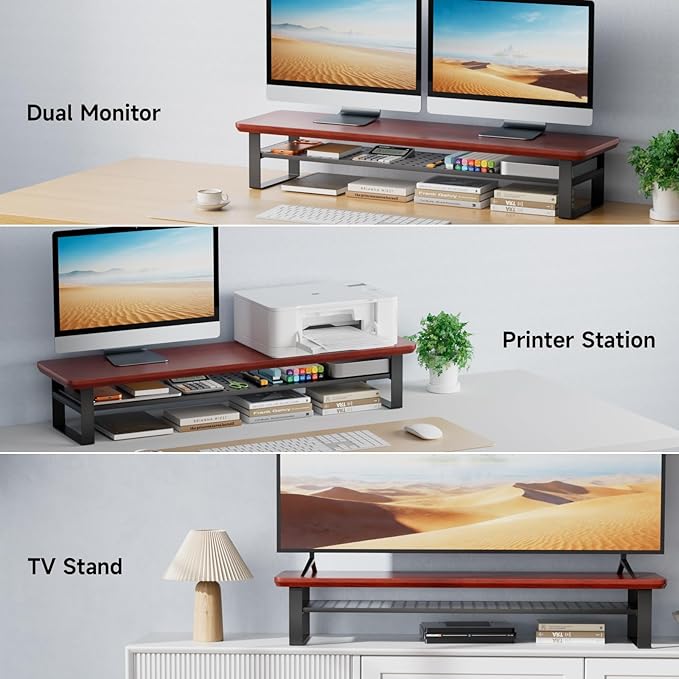 NestNeat Dual Monitor Stand, 35.4 Inch Monitor Stand Riser - Image 7