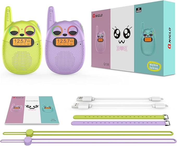Qniglo Walkie Talkies for Kids Rechargeable 2 Pack, Christmas Birthday Gifts - Image 8