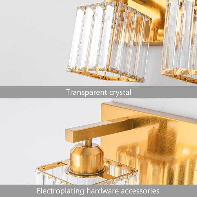 FDPBY Modern 5-Light Gold Brushed Brass Finish Crystal Wall Light - Image 4