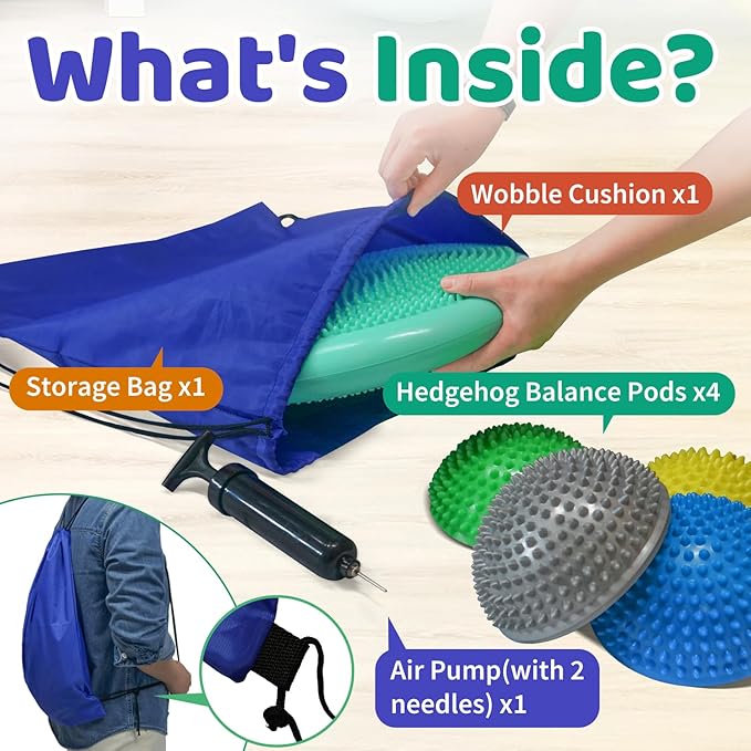 Wobble Cushion Set for Sensory Kids and Balance Training - Image 4