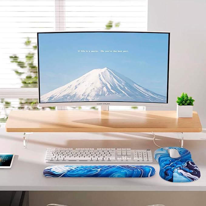 Mouse Pad Wrist Support, Laokiiy 2 in1 Keyboard Wrist Rest+ Ergonomic Mouse Pad - Image 6
