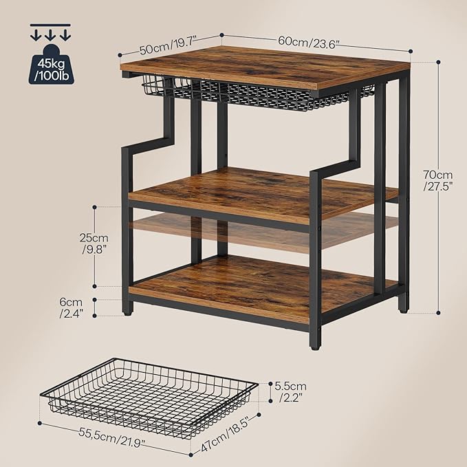 HOOBRO 23.6'' x 19.7'' Extra Large Printer Stand - Image 2