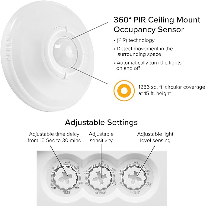 Maxxima Ceiling Mount 360 Degree PIR Occupancy Sensor - Image 5