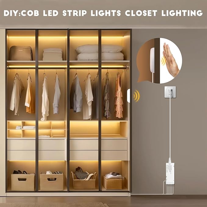 LED Under Cabinet Lighting Kit 6PCS 12V COB LED Strip Lights - Image 5