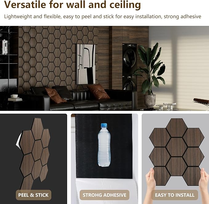 Hexagon Acoustic Wall Panels, Self-Adhesive Sound Absorbing Wall Panel by ARMURO - Image 6