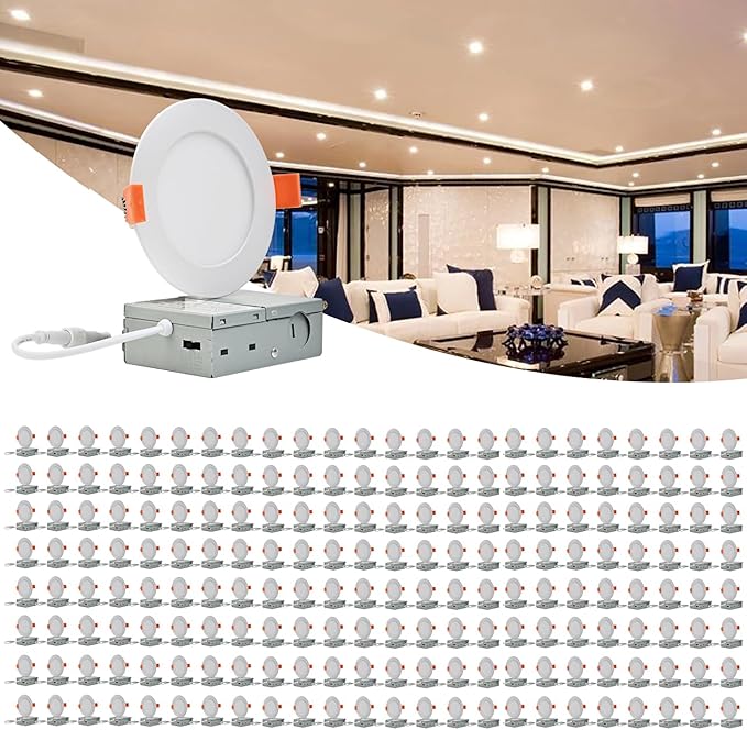 192 Pack 6 Inch Ultra-Thin LED Recessed Ceiling Light by MKUJOO
