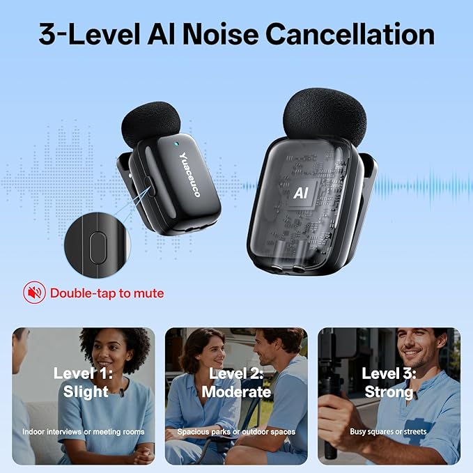 Yuaceuco Mini Wireless Lavalier Microphone - Image 3
