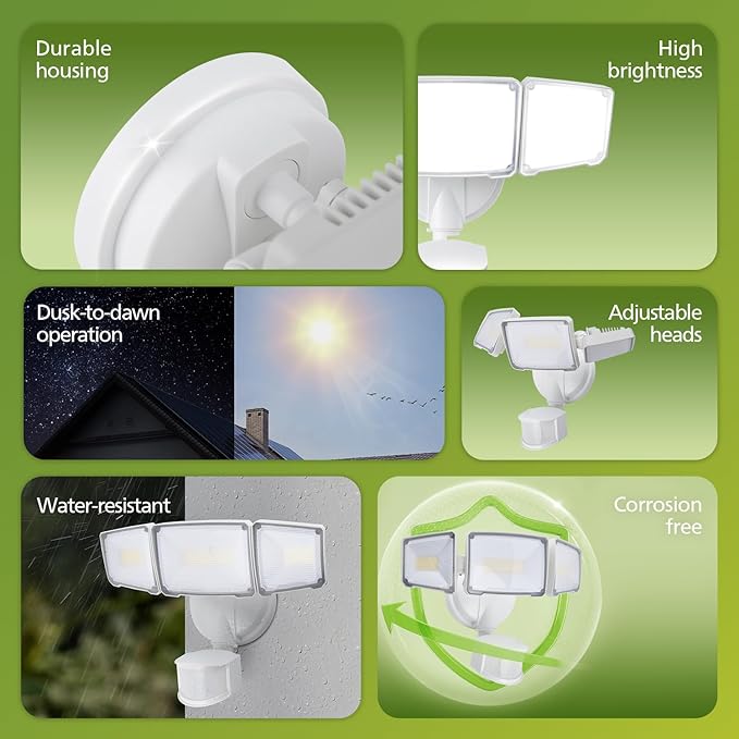 Philips 72W 7400LM LED Security Lights w/PIR Motion Sensor Outdoor, 5000K - Image 2