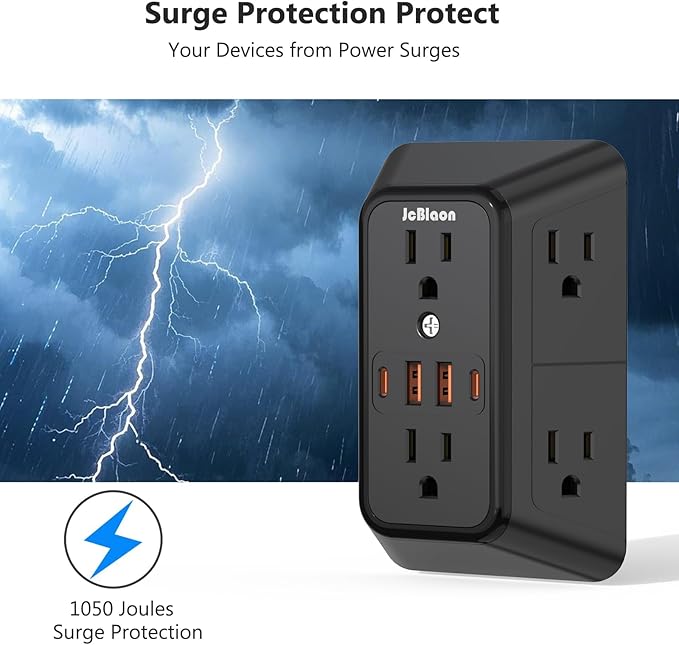 Surge Protector Outlet Extender, 6 Outlet Extender - Image 8