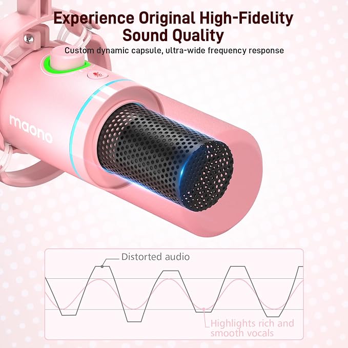MAONO XLR/USB Dynamic Microphone Kit, RGB Gaming Mic - Image 7
