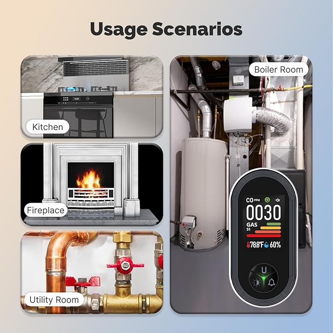 MOES 4-in-1 Carbon Monoxide & Gas Detectors Plug in, - Image 4